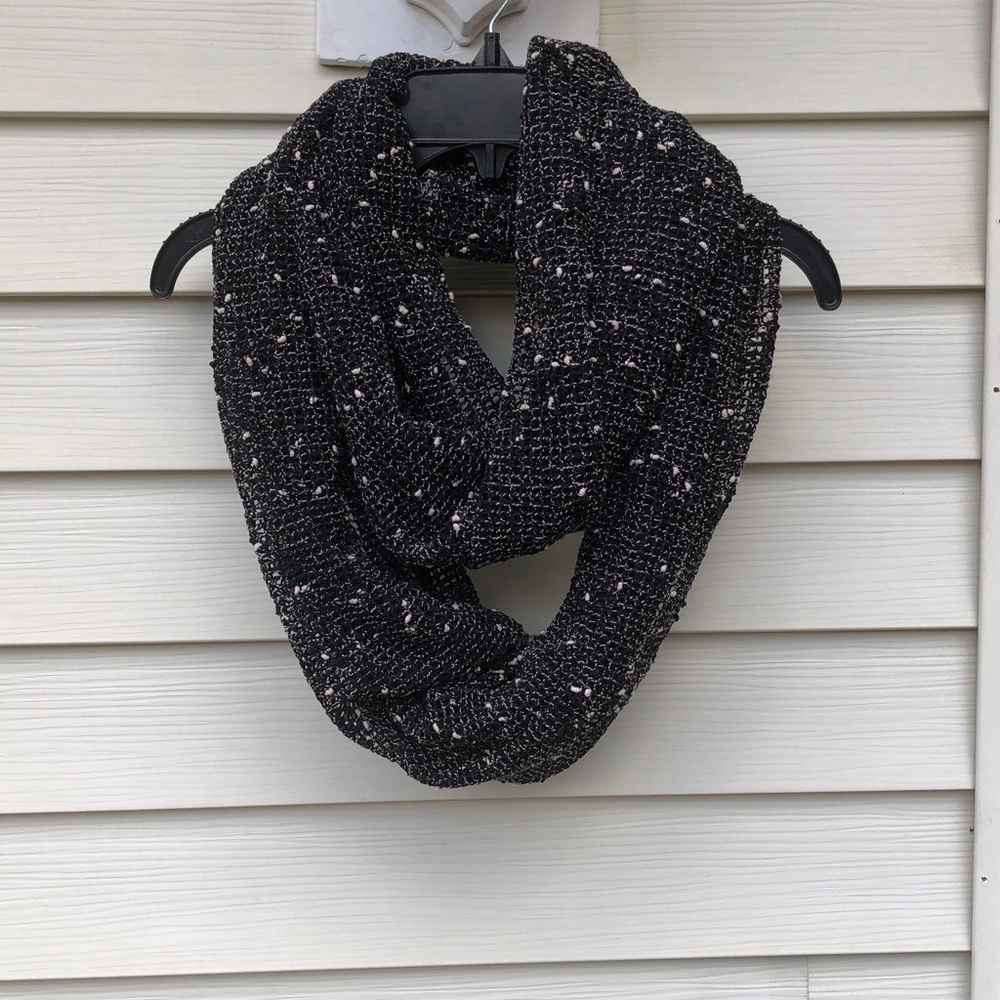 Black Speckled Infinity Scarf